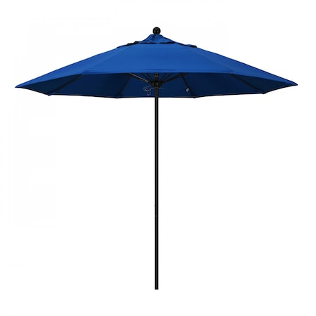 California Umbrella 9' Black Aluminum Market Patio Umbrella, Pacifica Pacific Blue 194061335772